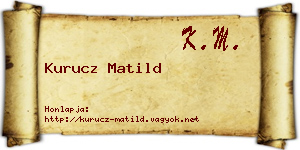 Kurucz Matild névjegykártya